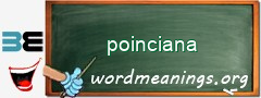 WordMeaning blackboard for poinciana